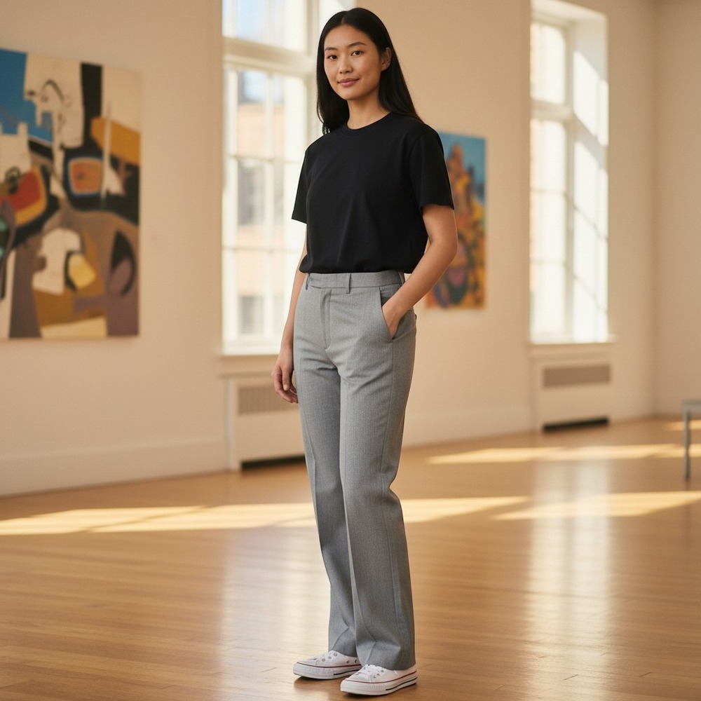 Savane Dress Pants 36x29 Grey Excellent Flat Front Straight Leg Stretch Trousers